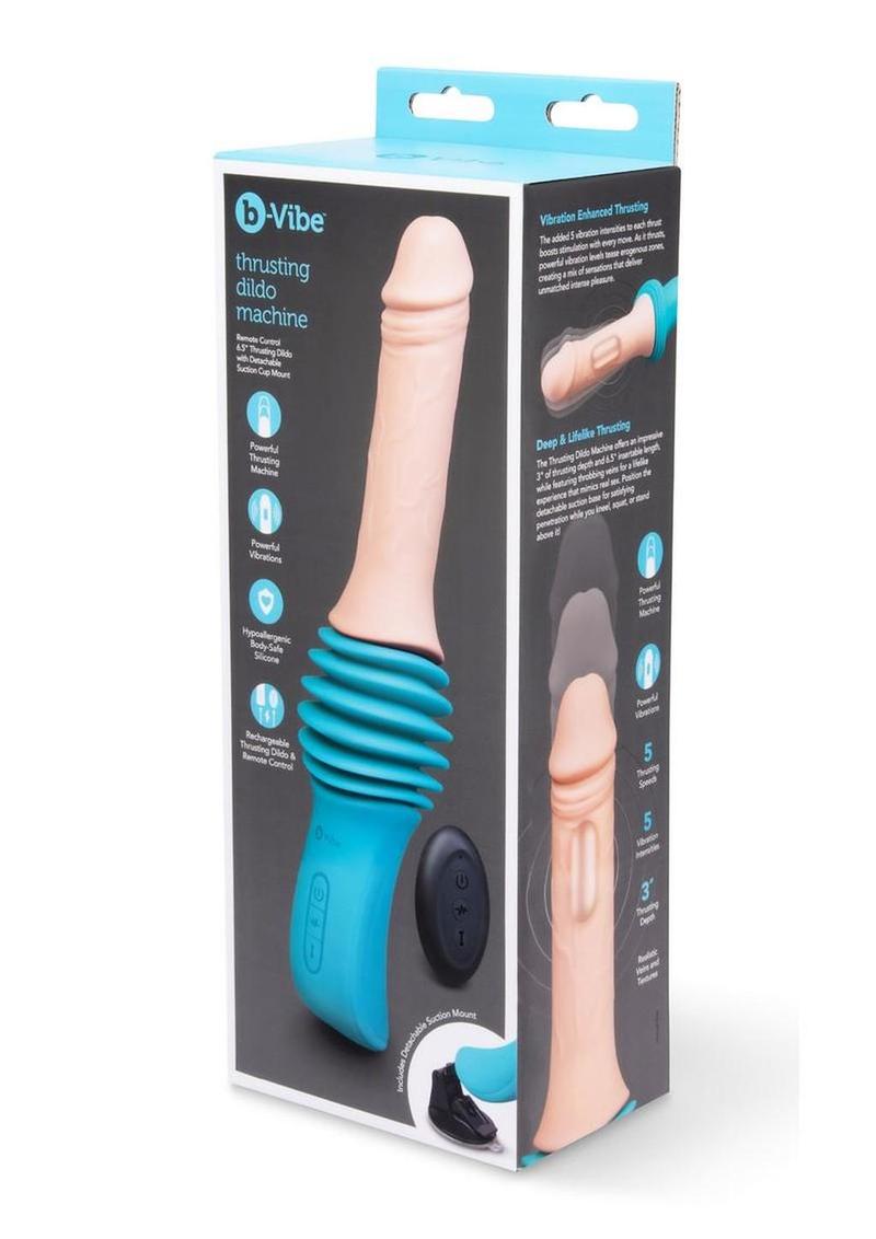 B-Vibe Thrusting Silicone Dildo Machine with Remote 6.5in