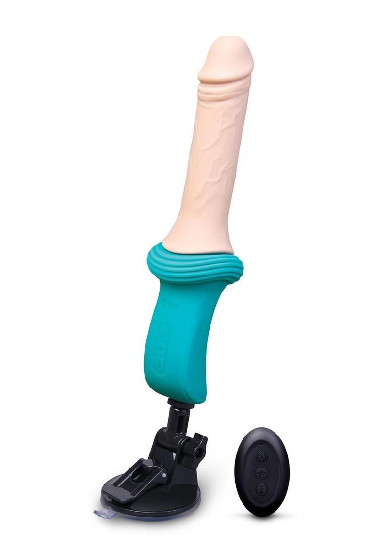 B-Vibe Thrusting Silicone Dildo Machine with Remote 6.5in