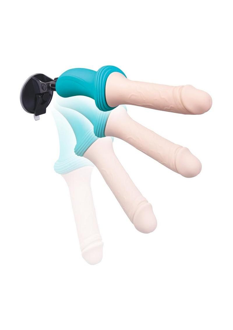 B-Vibe Thrusting Silicone Dildo Machine with Remote 6.5in