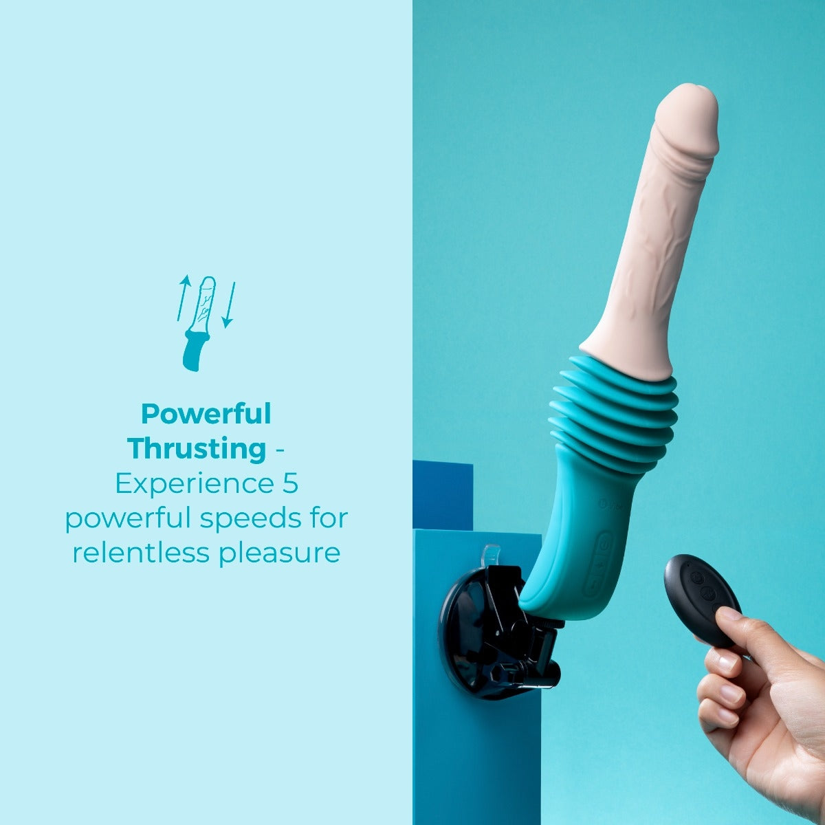 B-Vibe Thrusting Silicone Dildo Machine with Remote 6.5in