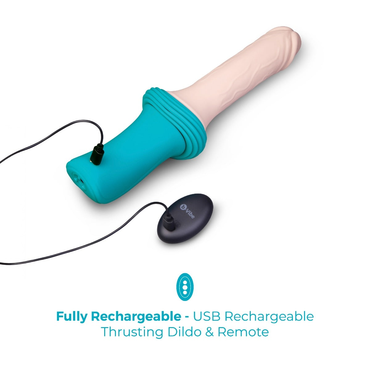 B-Vibe Thrusting Silicone Dildo Machine with Remote 6.5in