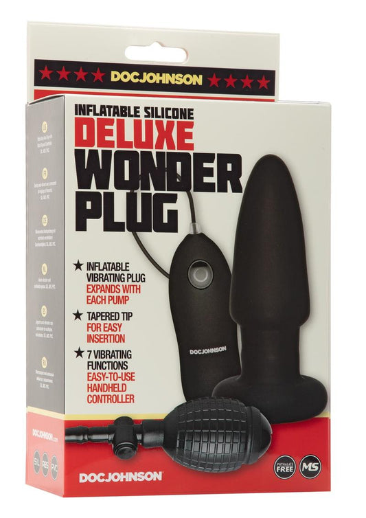 Deluxe Wonder Plug Inflatable Silicone Vibrating Butt Plug with Remote (In Stock April 22nd)