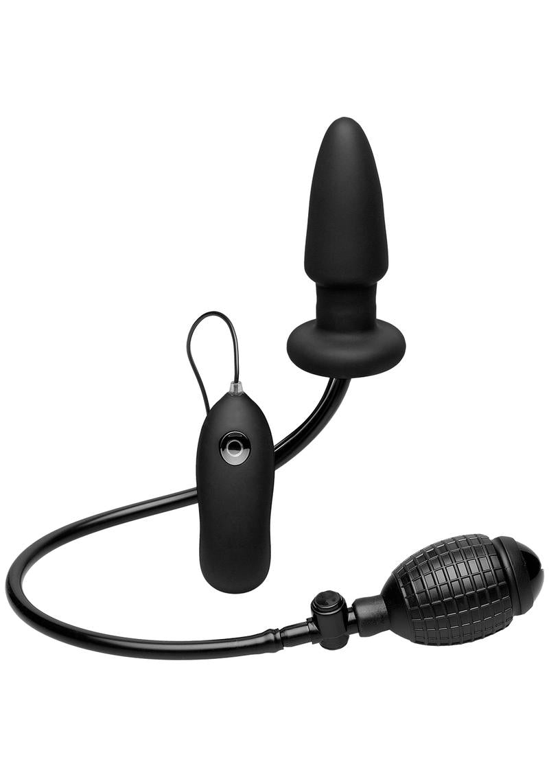 Deluxe Wonder Plug Inflatable Silicone Vibrating Butt Plug with Remote