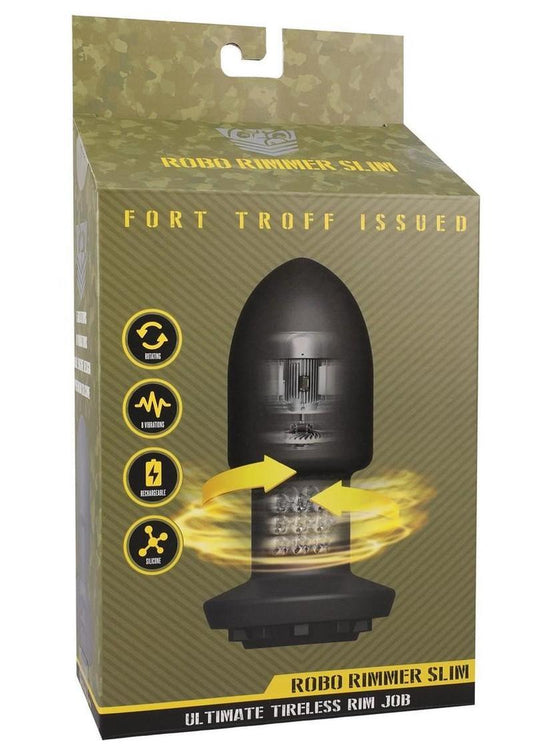 ort Troff Robo Rimmer Slim Rechargeable Silicone Anal Plug with remote