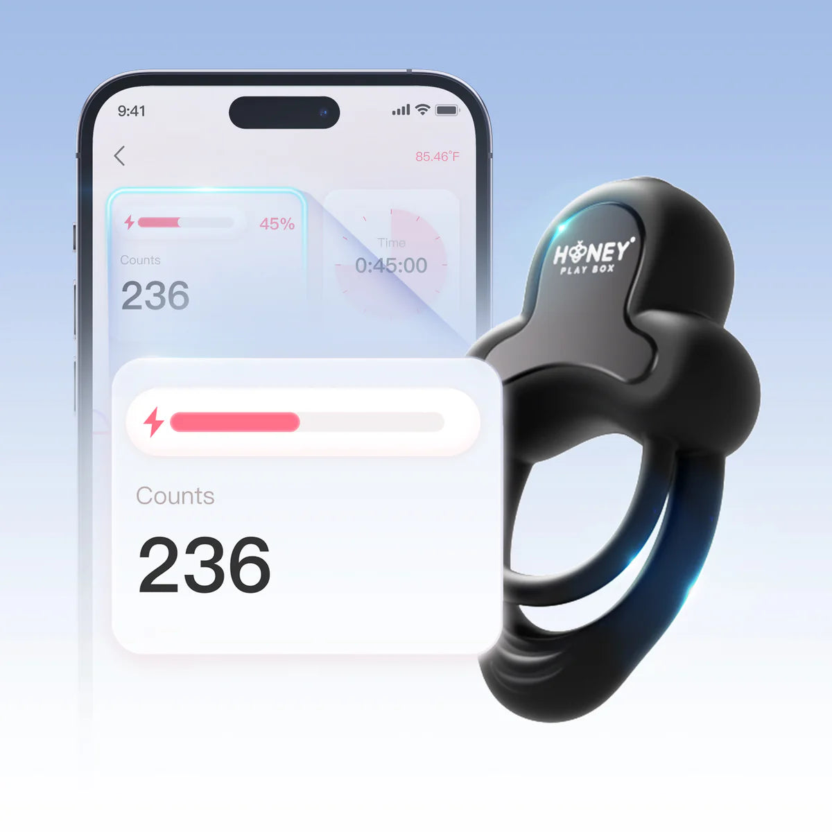 Honey Play Box ANELLO App Control Vibrating Double Cock Ring