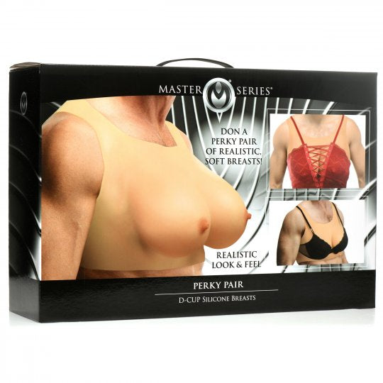 Master Series Perky Pair D-Cup Wearable Silicone Breasts