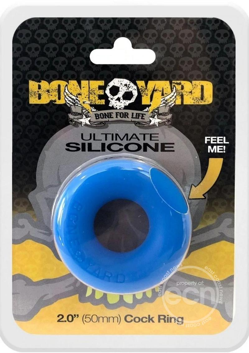 Boneyard Ultimate Silicone Cock Ring 2in- Blue