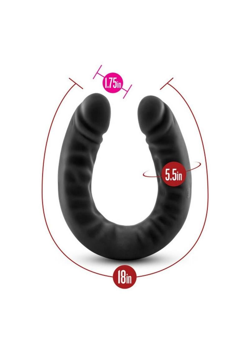 Ruse Silicone Double Headed Dildo 18in- Black