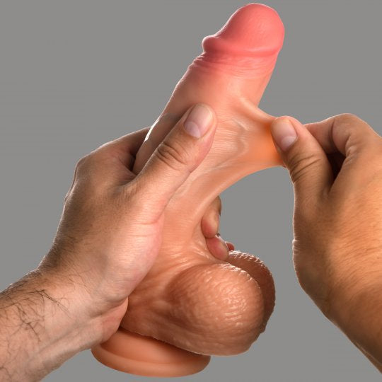 Jock Real Skin Silicone Dildo with Balls- 8 Inch