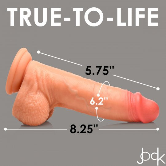 Jock Real Skin Silicone Dildo with Balls- 8 Inch