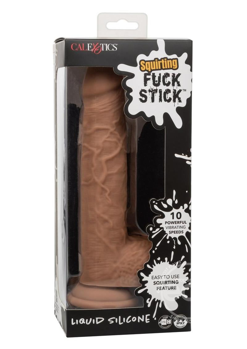 Squirting Fuck Stick Rechargeable Silicone Realistic Dong with Suction Cup