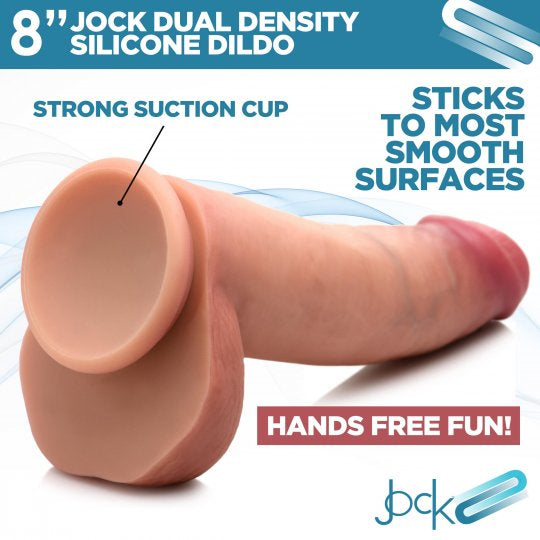 Jock Ultra Realistic Dual Density Silicone Dildo with Balls 8 Inch