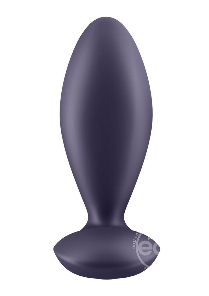 Satisfyer Power Plug Rechargeable Silicone Connect App Anal Plug- Plum