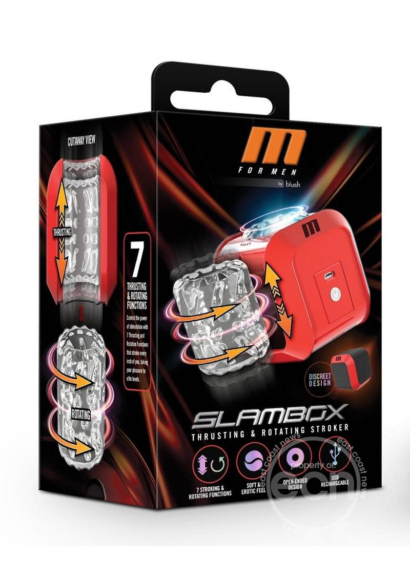 M for Men Slambox Rechargeable Masturbator-Red